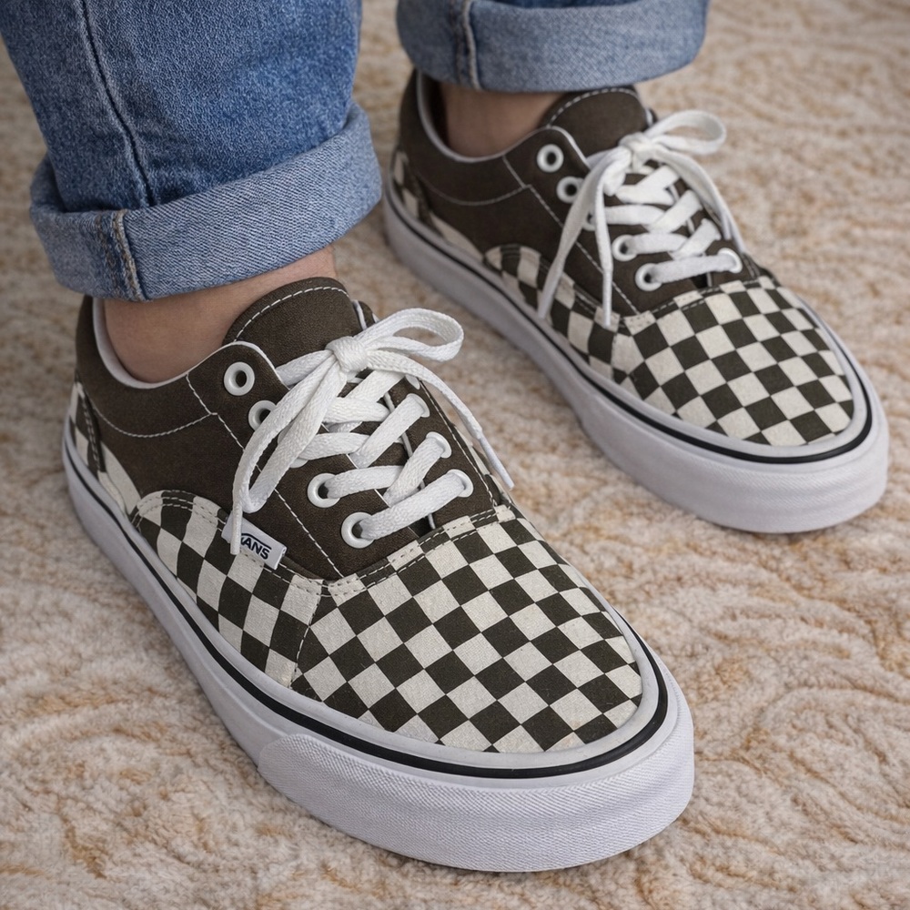 Vans Checkerboard Sneakers Brown & White | Men’s 10 | New with Tags